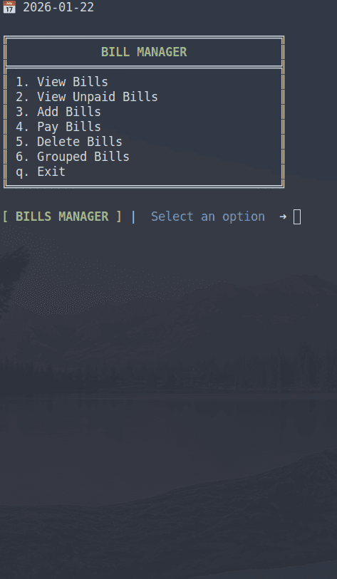 Python Bills Manager